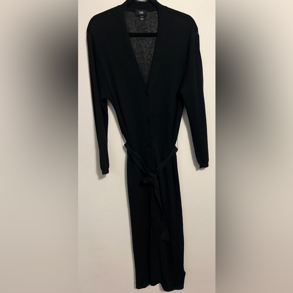 Line the Label Elegant Black Long Sleeve Dress/Cardigan